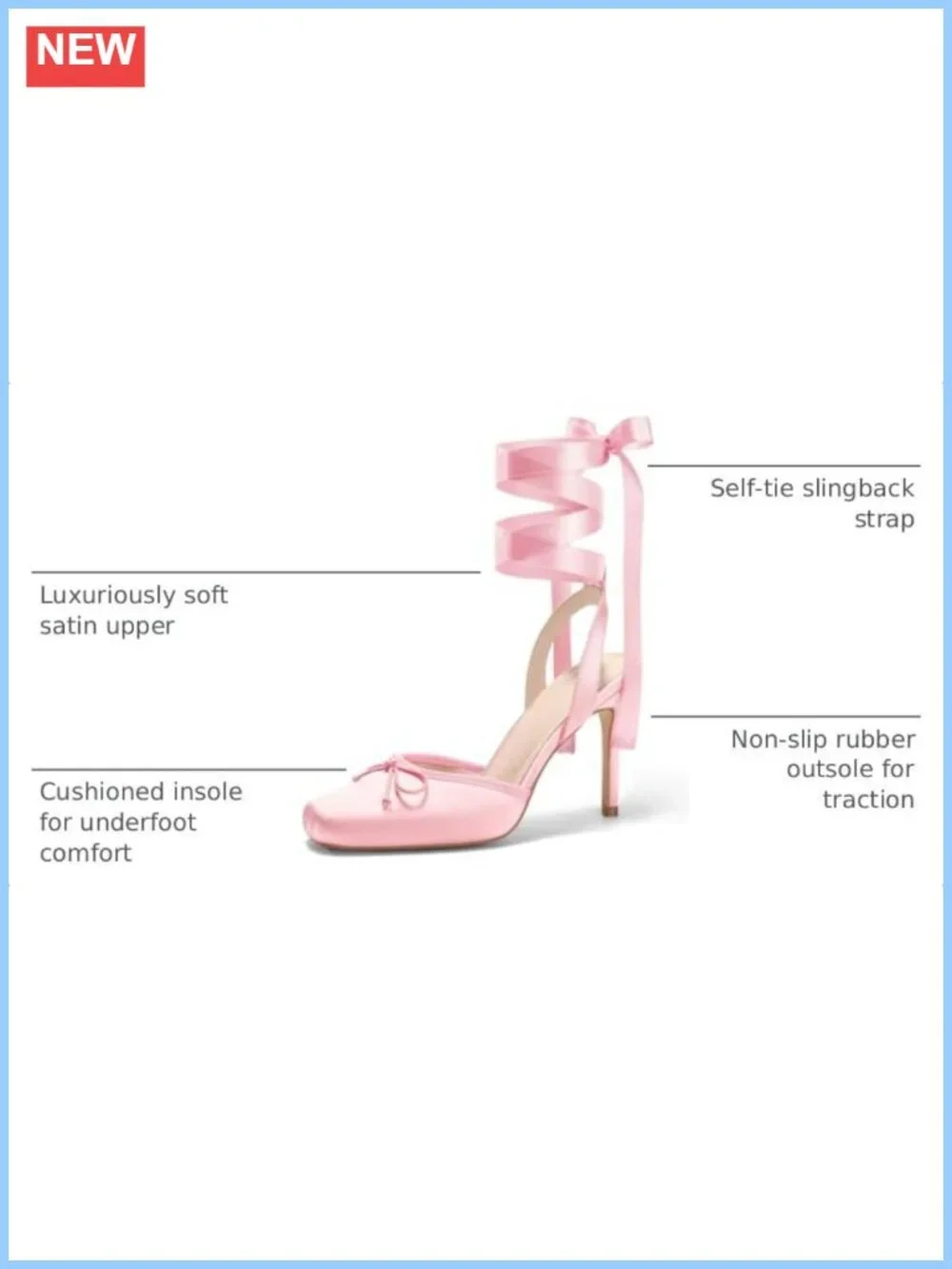 Women's Satin Ballet Heels Lace Up Bow Square Toe Stiletto Pumps Wedding Prom